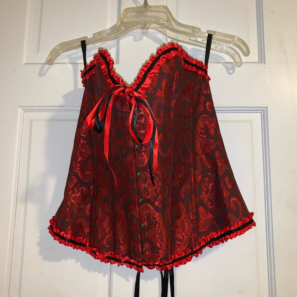 NWT Couer de Vague Red & Black Bustier Size 2XL